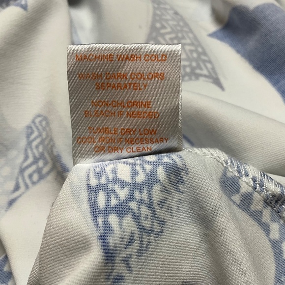 PERSIFOR Jersey Knit ‘Winpenny’ Shirt Dress Midi Length Blue White Print Sz XL - Picture 9 of 10